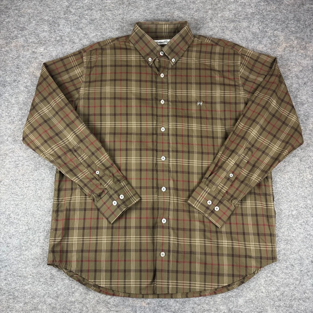 Southern Point Co. Button Down Shirt Long Sleeve Plaid Brown Mens Medium M